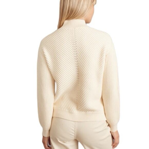 NWT Marine Layer Skylar Ivory Wool Blend Turtleneck Sweater Size Large - Picture 10 of 11